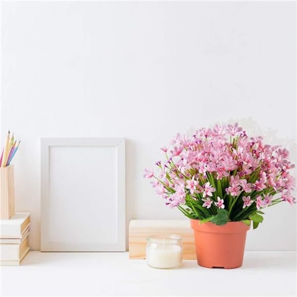 8 Bundles Artificial Daffodils Flowers, Fake Artificial Greenery (Pink) - Picture 2 of 7